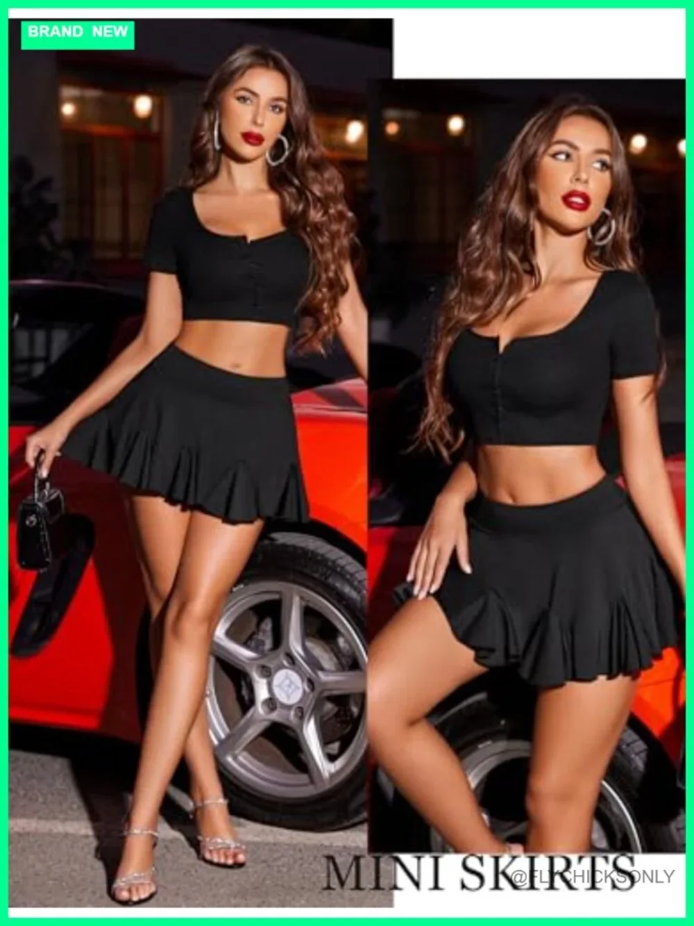 Sexy Pleated Mini Skirt High Waist Ruffle Lingerie Skater Skirt